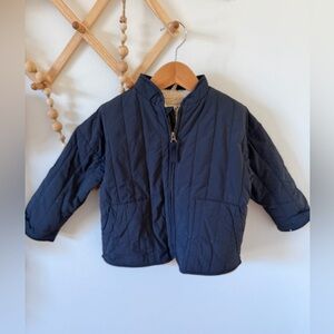 Konges Slojd navy bomber jacket 3T fleece lined